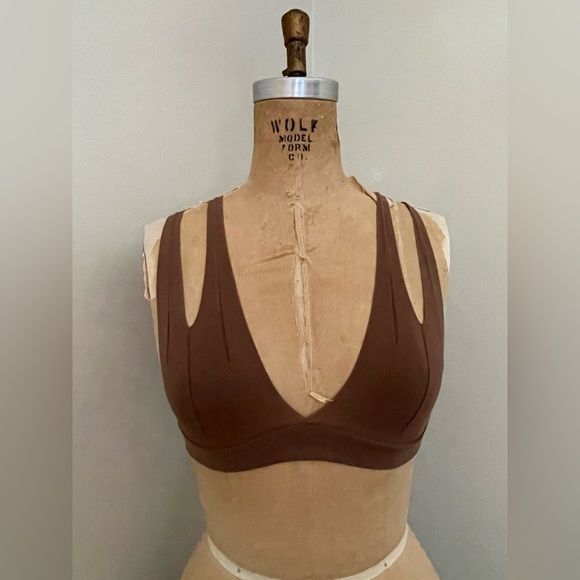 Nuudii Tee System Two Bralettes Bras Black Brown - Picture 5 of 10